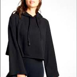 Athleta Steady State Cropped Black Hoodie L